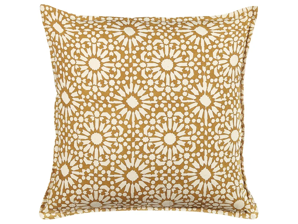 Set 2 De algodão Cushions Geometric Pattern 45 x 45 cm Beige CEIBA