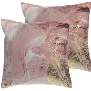 Set 2 Cushions Abstract Pattern 45 x 45 cm Chiclete LANTANA