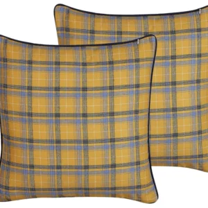 Set 2 Cushions Chequered Pattern 45 x 45 cm Multicolour DICENTRA