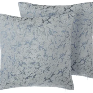Set 2 Cushions Cracked Pattern 45 x 45 cm Grey WISTERIA