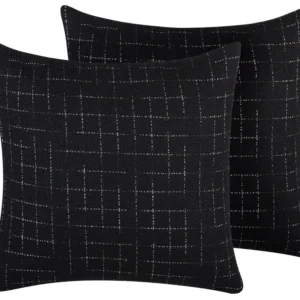 Set 2 Cushions Geometric Pattern 45 x 45 cm Ébano BELLFLOWER