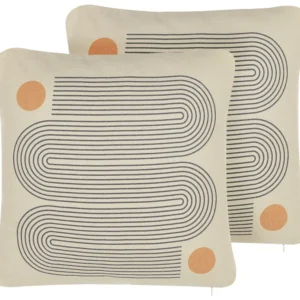 Set 2 Cushions Geometric Pattern 45 x 45 cm Multicolour CALIBRACHOA