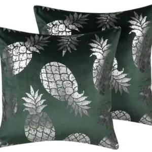 Set 2 Cushions Pineapple Print 45 x 45 cm Musgo ASTILBE