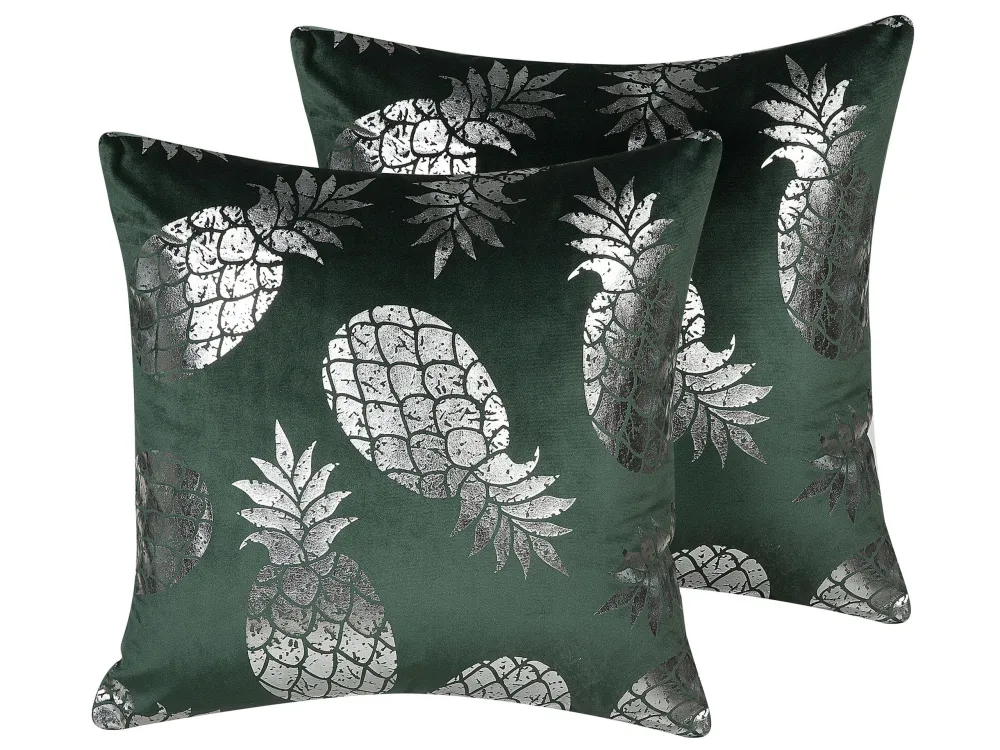 Set 2 Cushions Pineapple Print 45 x 45 cm Musgo ASTILBE