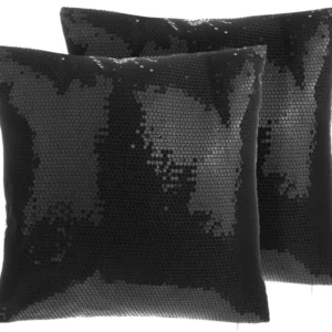 Set 2 Sequin Cushions 45 x 45 cm Ébano ASTER