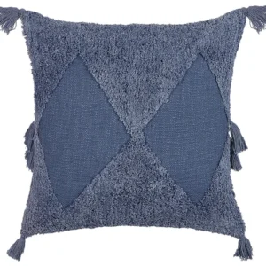 Tufted Cotton Cushion Tassels 45 x 45 cm Azul AVIUM