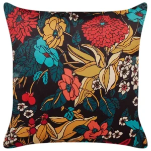 Velvet Cushion Floral Pattern 45 x 45 cm Multicolour PROTEA