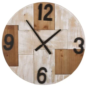 Wall Clock ø 60 cm Light Wood MICHAPAN Bateria Incluída (AA)