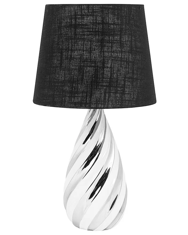 Candeeiro de mesa 65 cm preto e prateado VISELA | Envio Rápido