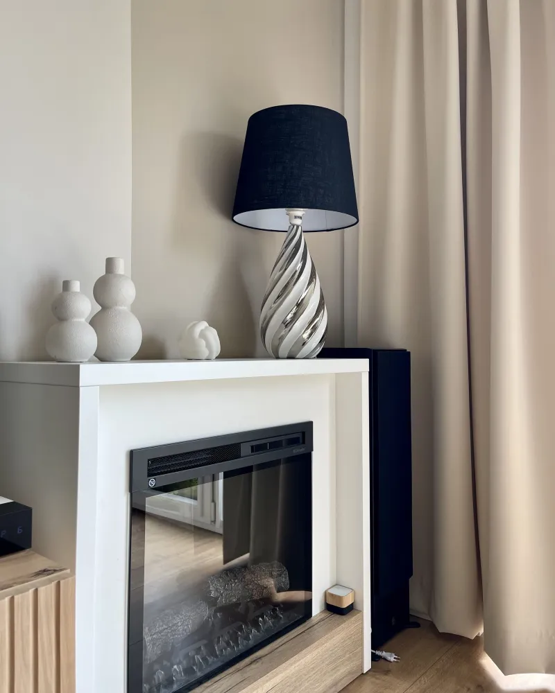 Candeeiro de mesa 65 cm preto e prateado VISELA | Envio Rápido