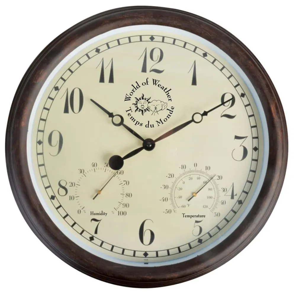 Esschert Design Relógio estação met. com termo-higrómetro 30,5 cm TF008