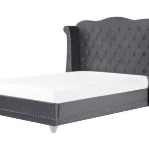 Velvet EU King Size Bed Grey AYETTE