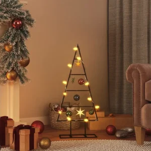 Buquê de Flores Artificiais Árvore de Natal para decoração 60 cm metálico preto
