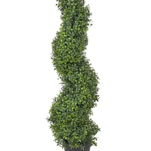 Planta artificial em vaso 98 cm BUXUS SPIRAL TREE Design Realista em Tecido
