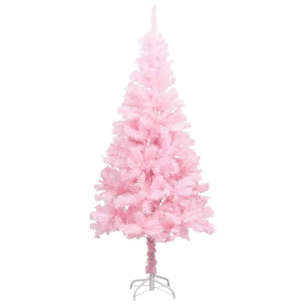 Árvore Natal artificial pré-iluminada com bolas PVC rosa Cor Verde Natural