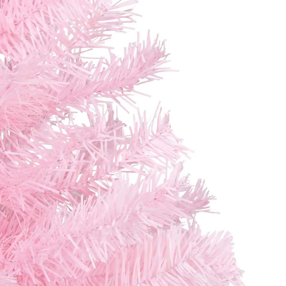 Árvore Natal artificial pré-iluminada com bolas PVC rosa Cor Verde Natural