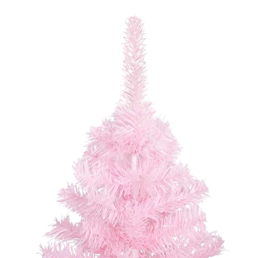 Árvore Natal artificial pré-iluminada com bolas PVC rosa Cor Verde Natural