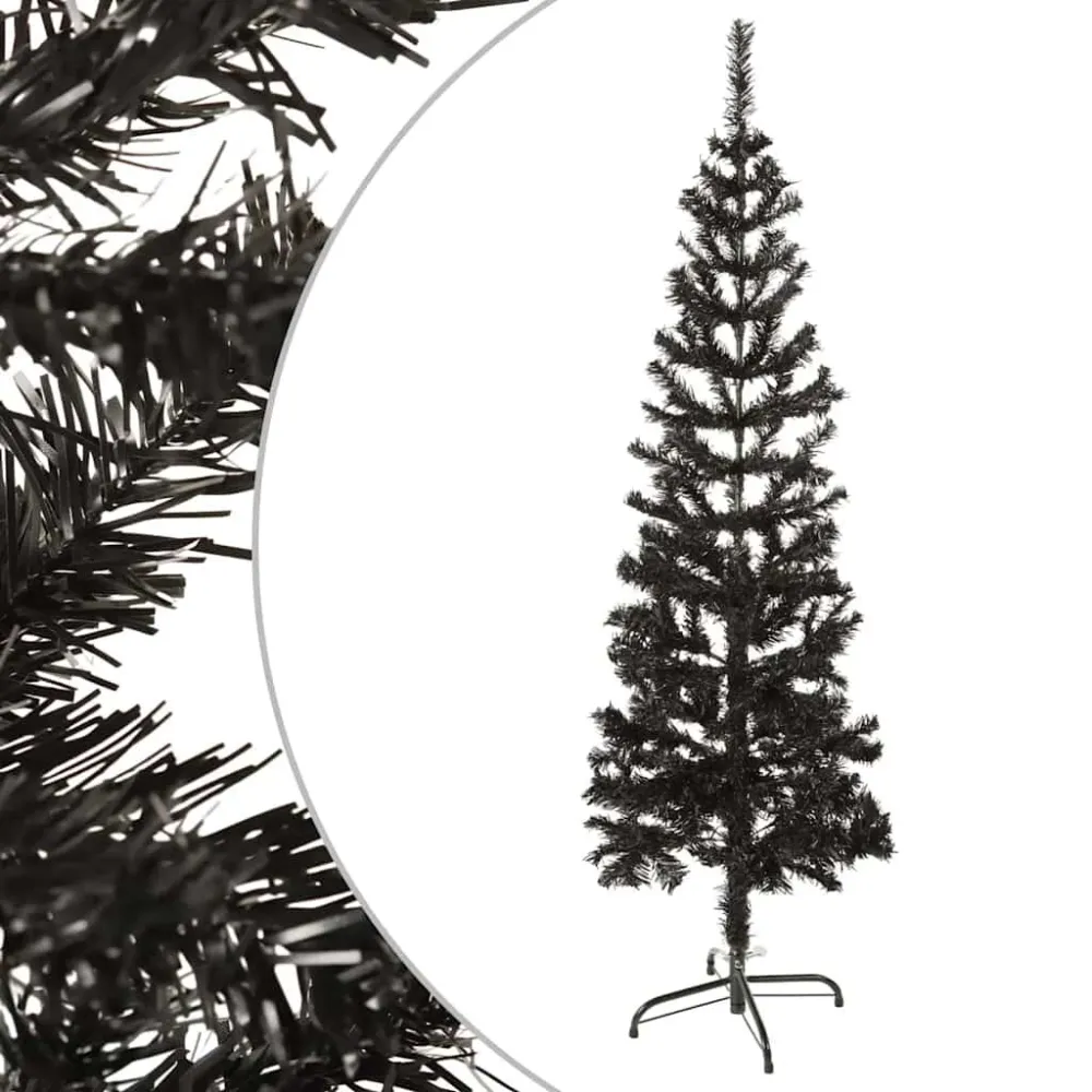 Árvore de Natal fina 150 cm preto com Base Inclusa