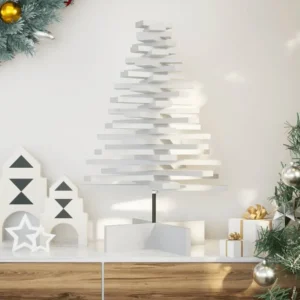 Árvore Natal decorativa 80 cm madeira de pinho maciç branco | 180cm | Desmontável