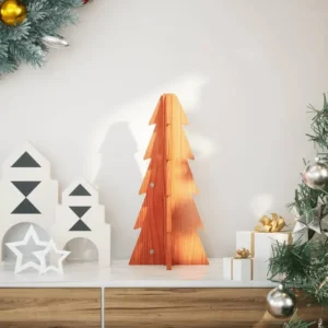 Árvore de Natal decorativa 49 cm pinho maciço castanho-mel | 180cm | Desmontável