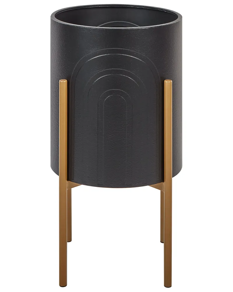Vaso alto para plantas SEROTINA Metal Preto