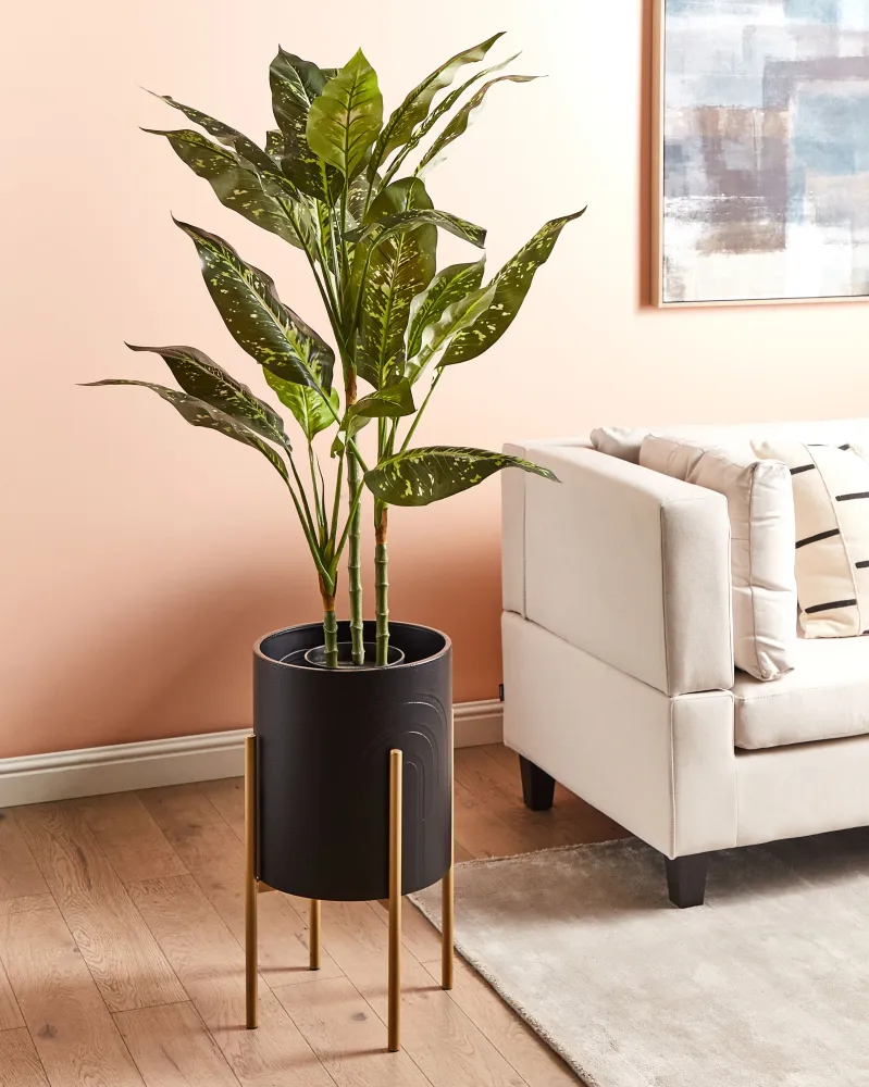 Vaso alto para plantas SEROTINA Metal Preto