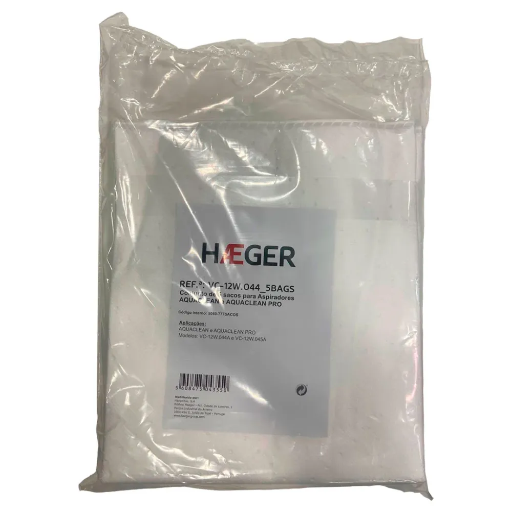Saco para Aspirador Sacos Haeger Aquaclean 1200 | Pano, Reutilizável, 7L