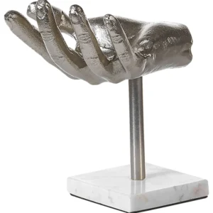 Figura decorativa em forma de mão prateada 19 cm MANUK (Montagem Fácil)