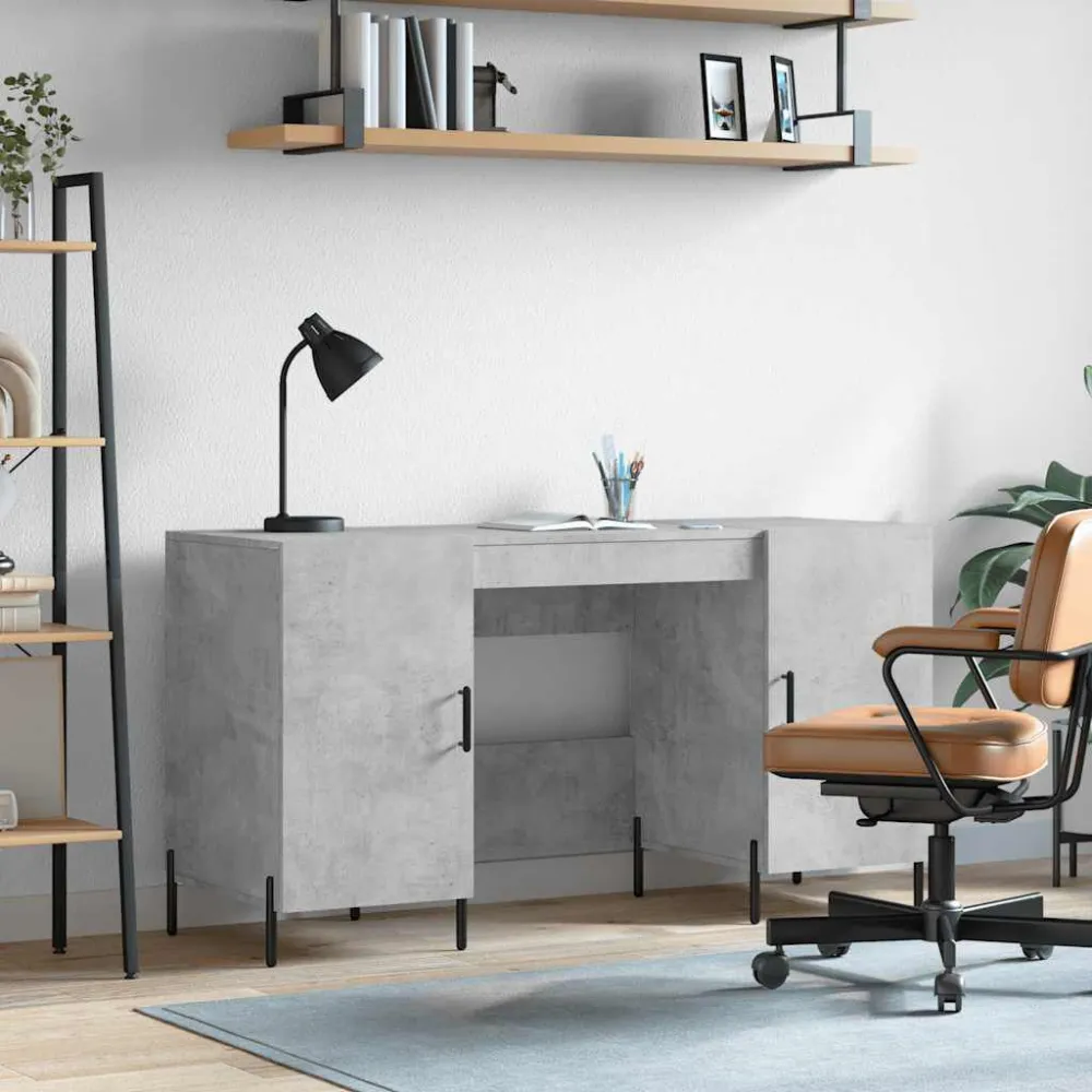 Ergonômico Premium Secretária 140x50x75 cm derivados de madeira cinza cimento