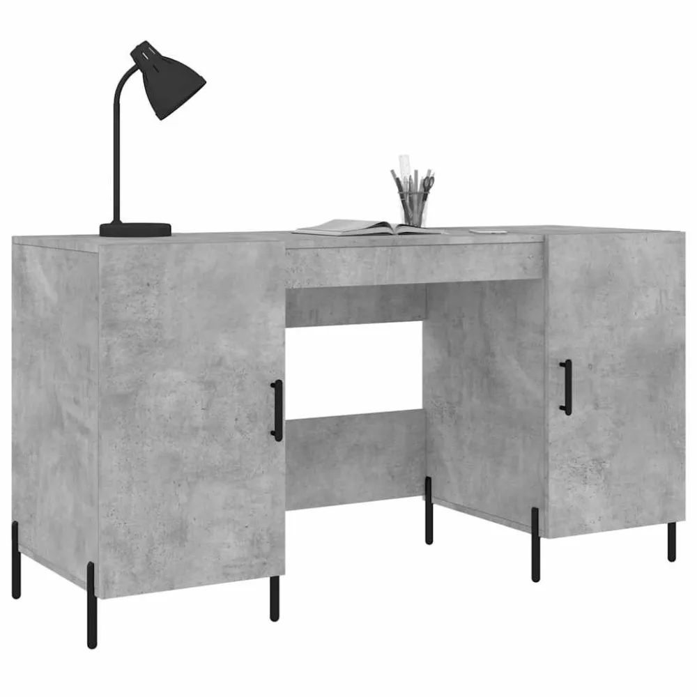 Ergonômico Premium Secretária 140x50x75 cm derivados de madeira cinza cimento