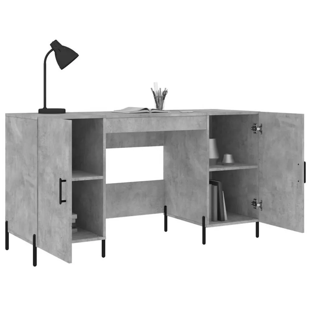 Ergonômico Premium Secretária 140x50x75 cm derivados de madeira cinza cimento
