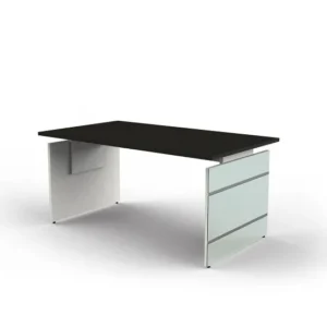 Estante de Arquivo Mesa Kerkmann com moldura lateral revestida de vidro, Lugano, L 1600 x P 800 x 680-760 mm, antracite, 1...