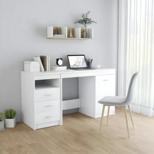 Madeira Maciç Secretária 140x50x76 cm contraplacado branco