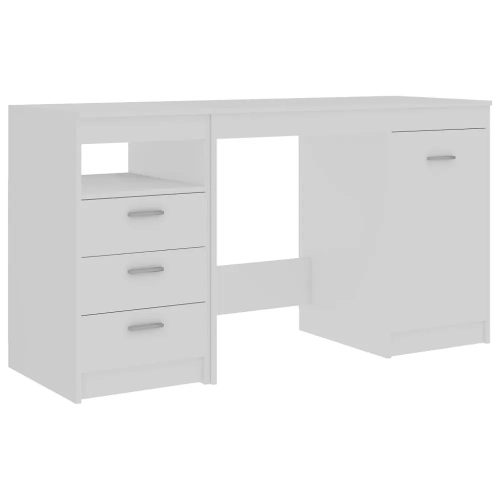 Madeira Maciç Secretária 140x50x76 cm contraplacado branco