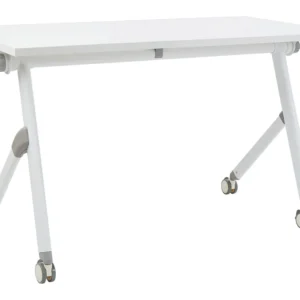Madeira Maciç Secretária dobrável com rodas branca 120 x 60 cm BENDI