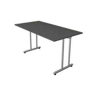 Mesa Ajustável Escritório doméstico Kerkmann W 1400 x D 700 com estrutura de pés em C, antracite, 11188313