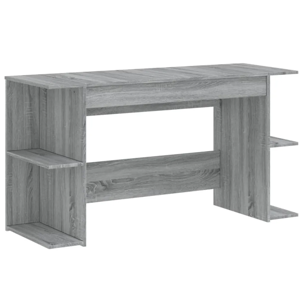 Mesa Ajustável Secretária 140x50x75 cm derivados de madeira cinzento sonoma