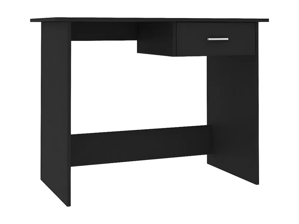 Secretária 100x50x76 cm contraplacado preto com Organizador de Fios