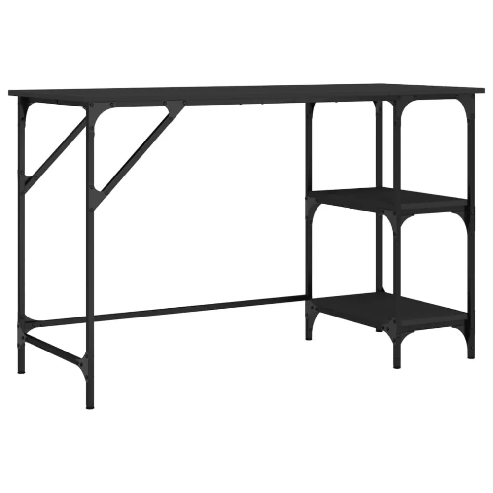 Secretária 120x50x75 cm metálico e derivados de madeira preto