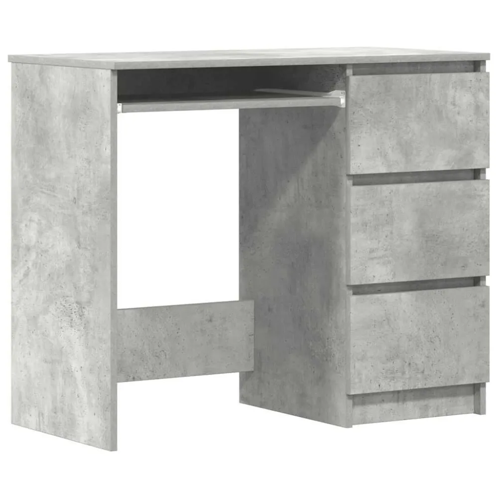 Secretária 90x45x76 cm derivados de madeira cinzento cimento em Carvalho