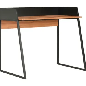 Secretária 90x60x88 cm preto e castanho em Carvalho