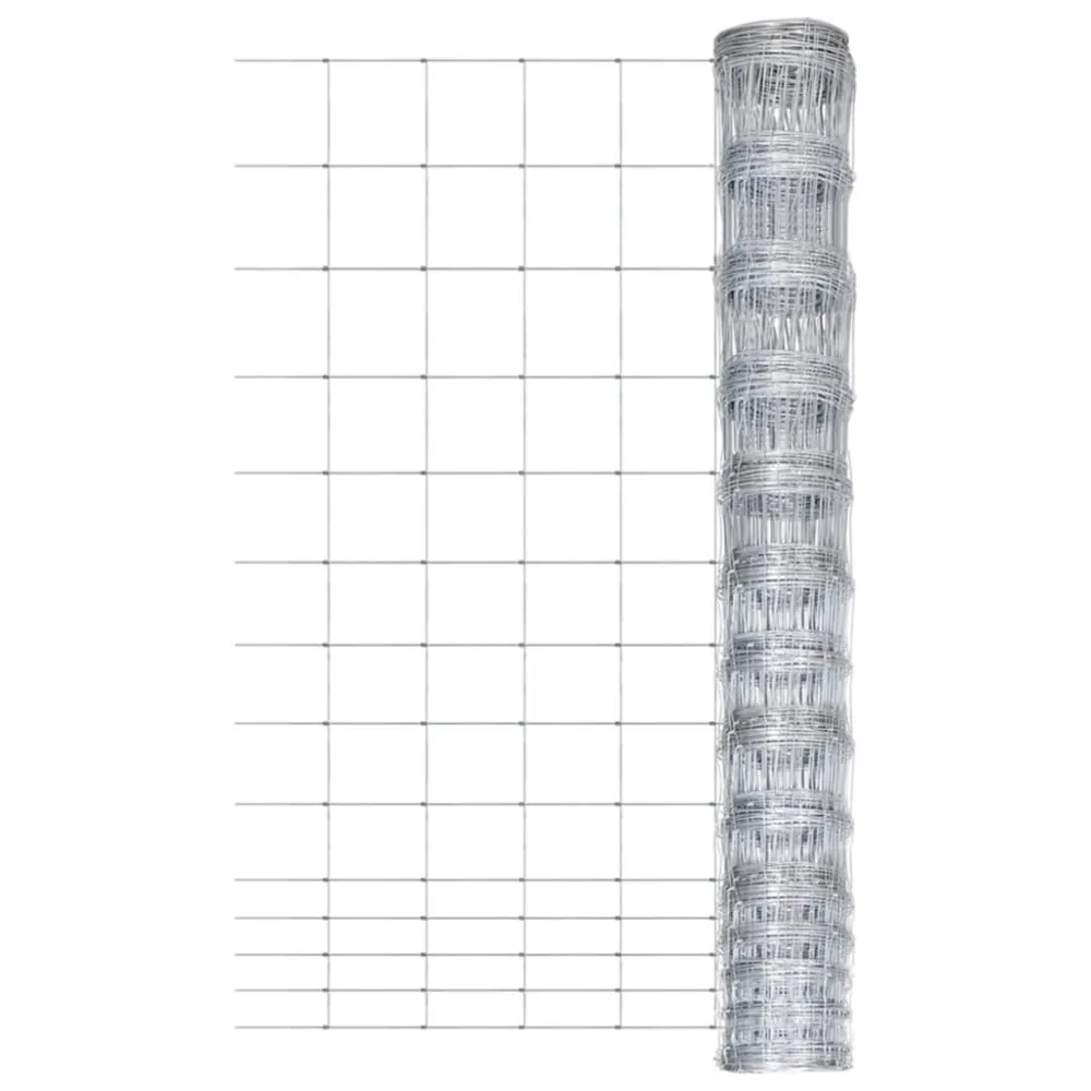 Cerca de jardim 50 m 150 cm ço galvanizado prateado Ponta em ço Carbono