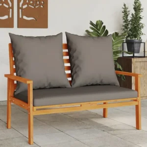 Banco de jardim com almofadão 120 cm madeira de acácia maciç Clicnbuy