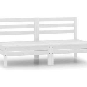 Sofás de centro para jardim 2 peças madeira de pinho maciç branco Clicnbuy