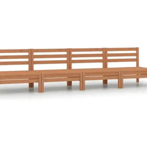 Sofás de centro para jardim 4 peças pinho maciço castanho mel Clicnbuy