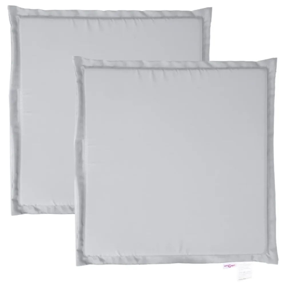 Almofadas de assento de jardim 2 pcs 45x45x2 cm cinzento-claro em Ferro Forjado