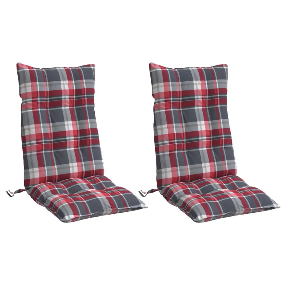 Almofadões cadeira encosto grande 2 pcs oxford xadrez vermelho Dobrável e Portátil