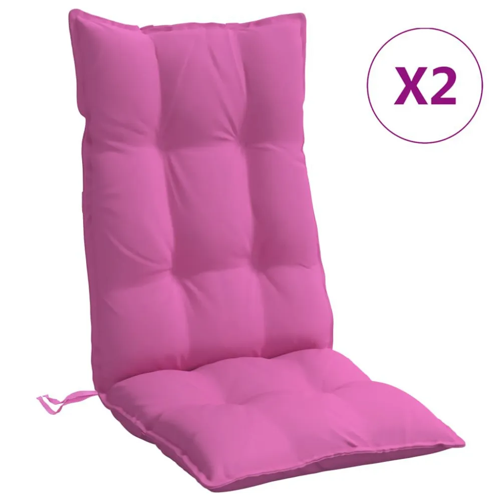 Almofadões para cadeira encosto alongado 2 pcs tecido oxford rosa