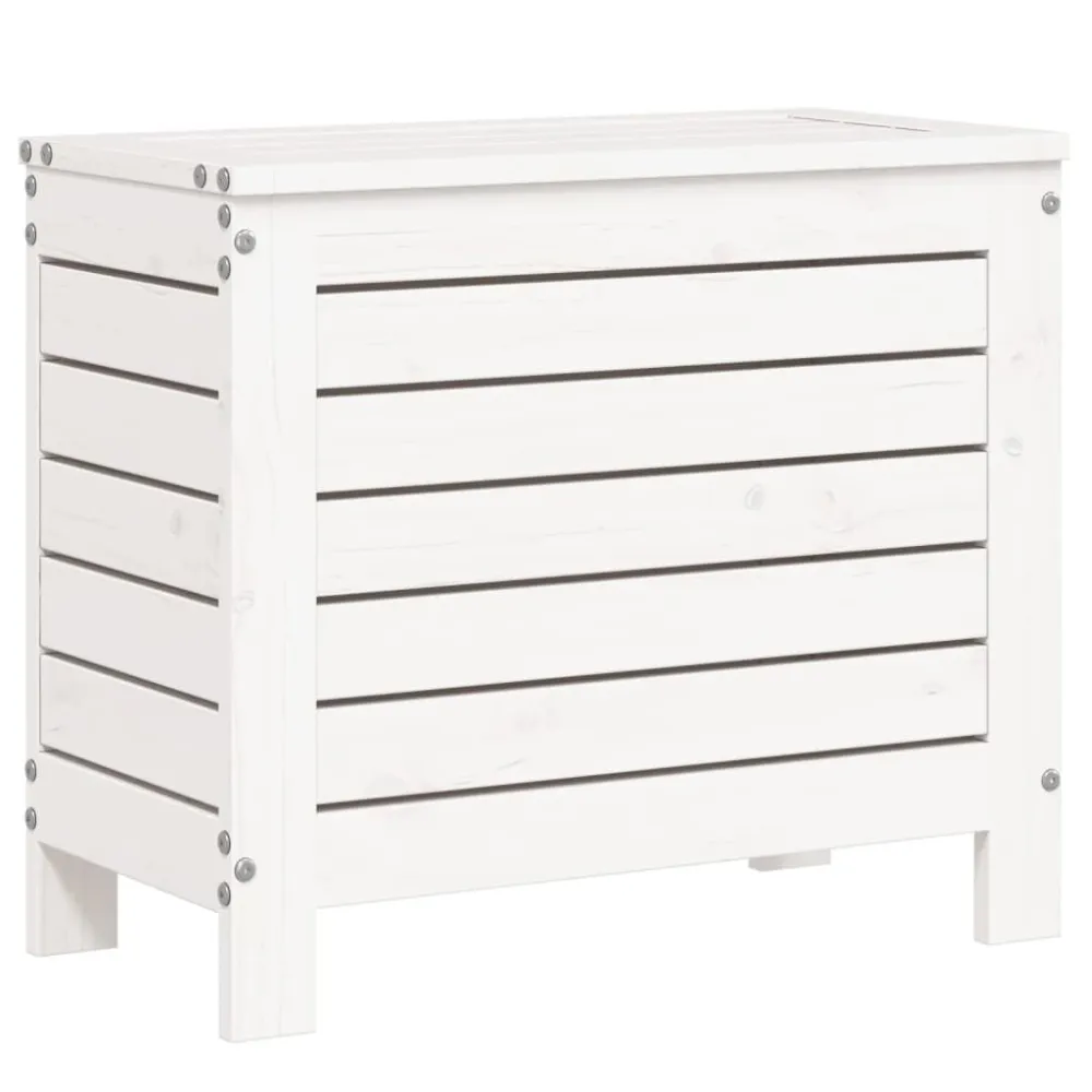 Apoio de pés para jardim 62x31,5x52 cm pinho maciço branco com Revestimento em Textilene