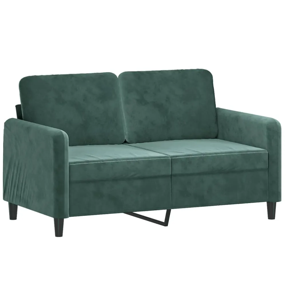 Banco de Jardim 2 pcs conjunto de sofás com almofadas veludo verde-escuro